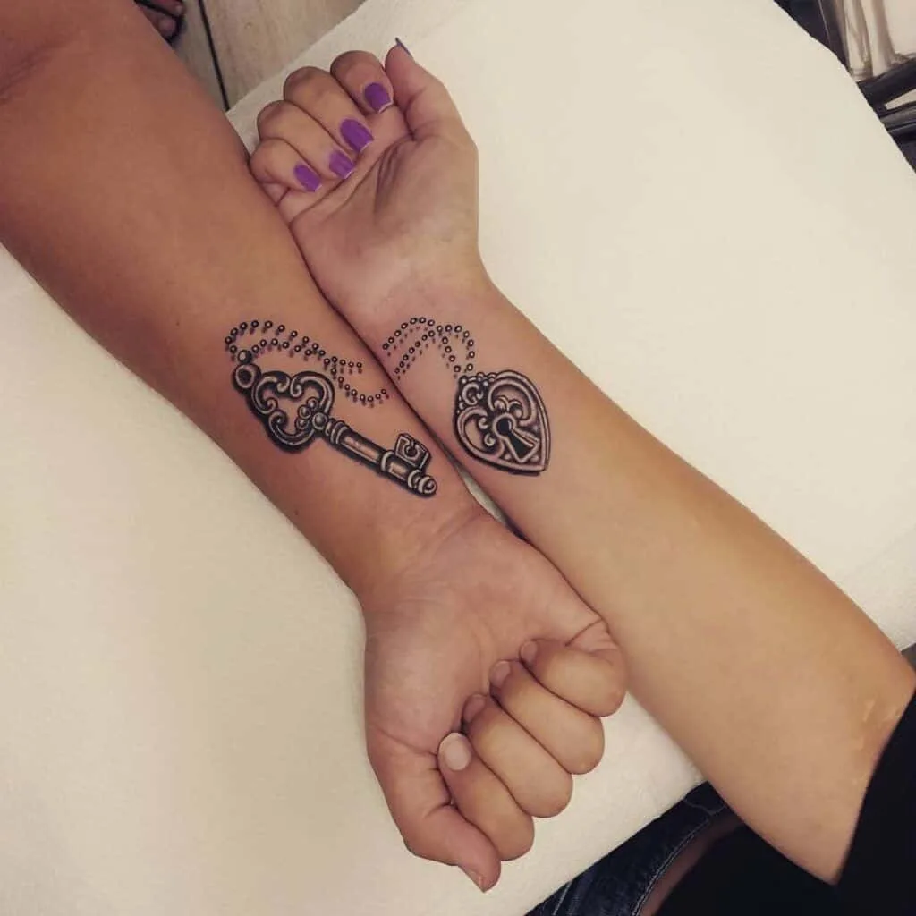 matching anchor heart tattoo