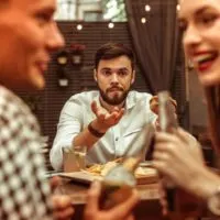man looking at his ex