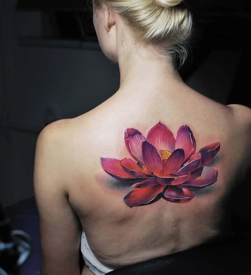 3D Lotus tattoo