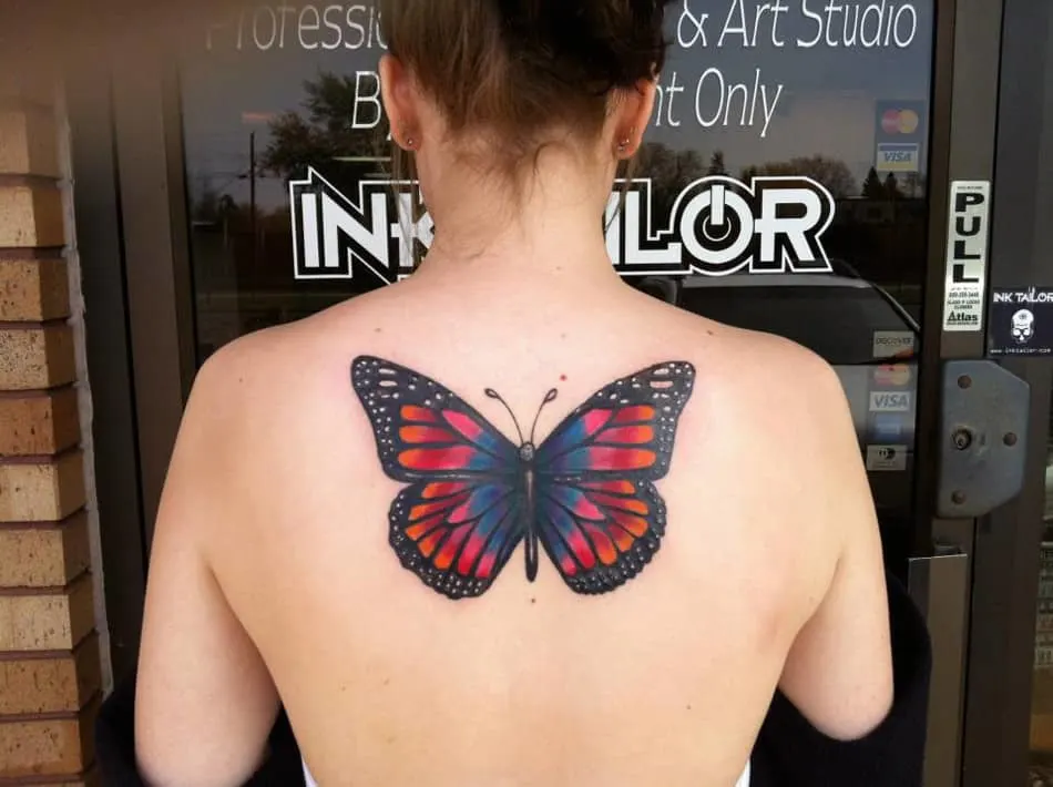 Back butterfly tattoo