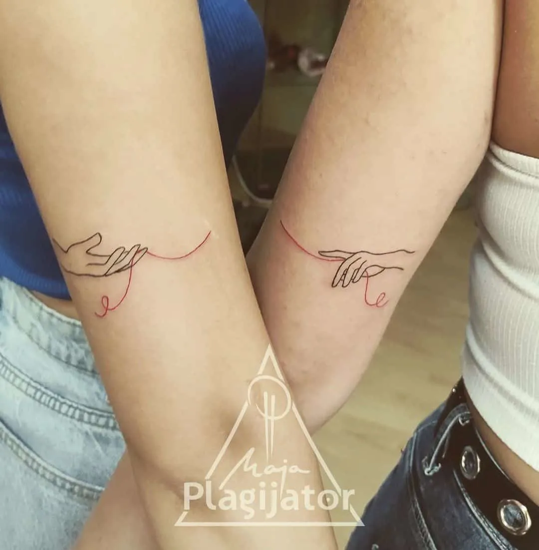 Best friends connection tattoo design