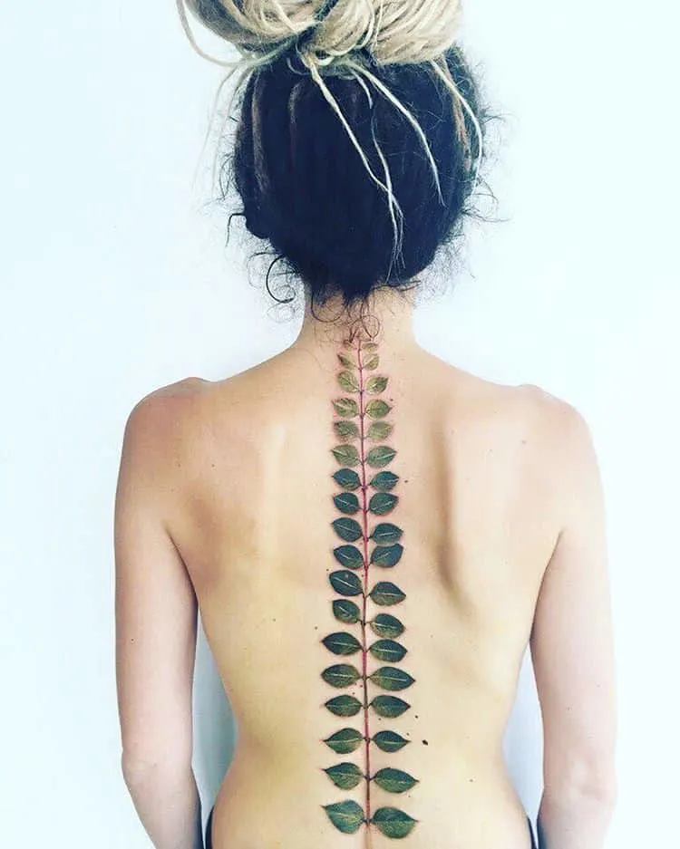 Branch spine tattoo