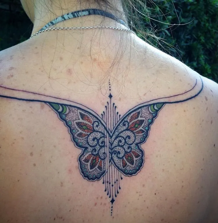 Colorful butterfly tattoo