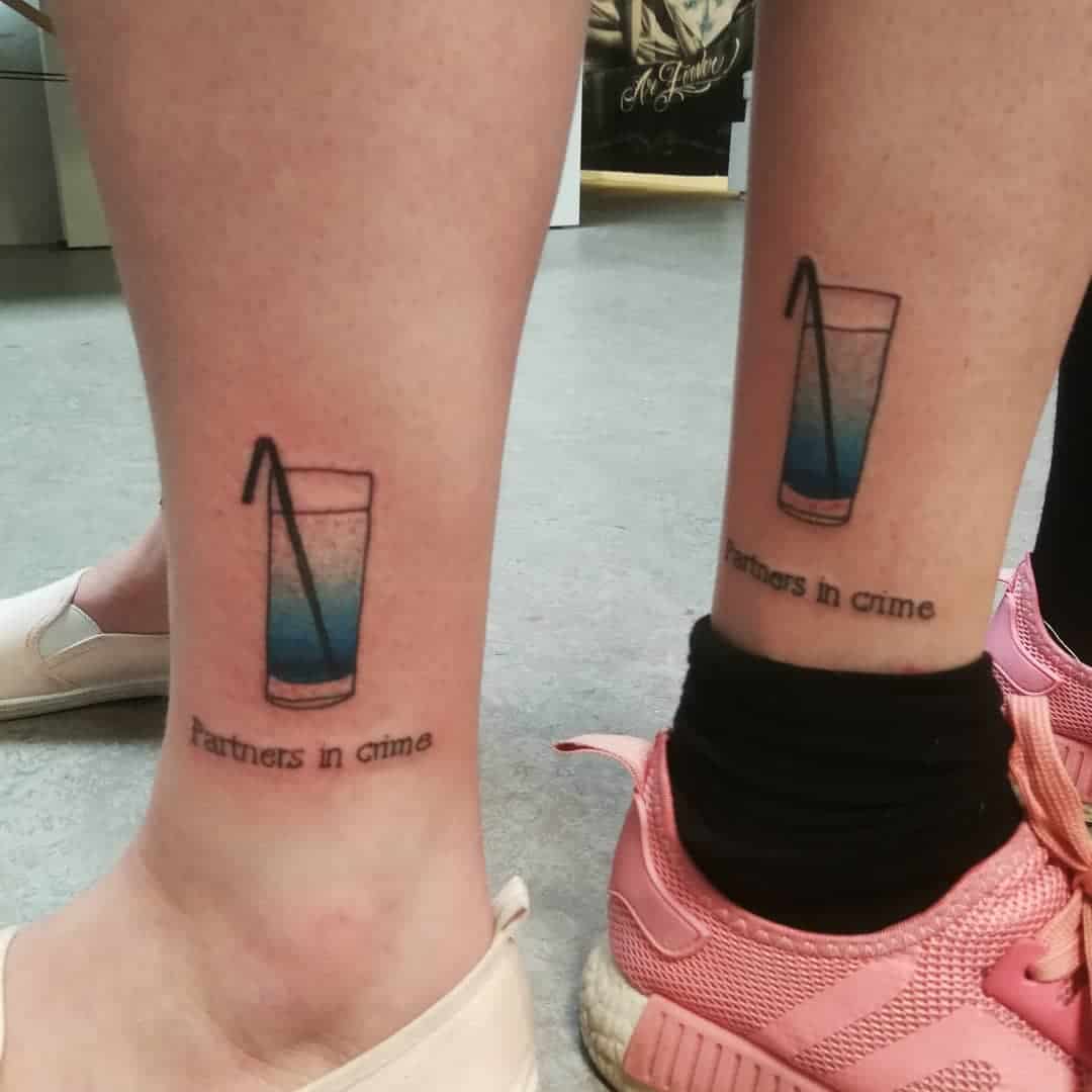 Cool ‘Partners in crime’ tattoo for BFFs