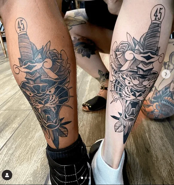 Dagger matching tattoo idea for best friends