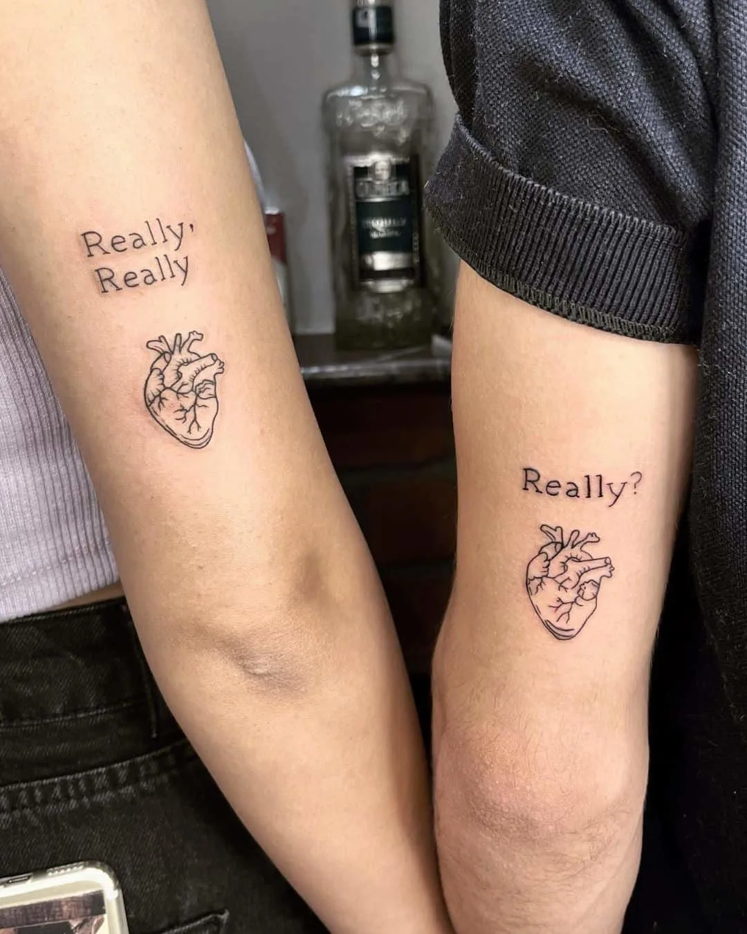 Deep BFF love matching tattoos