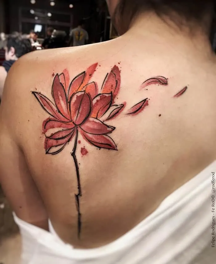 Flower in the wind tattoo