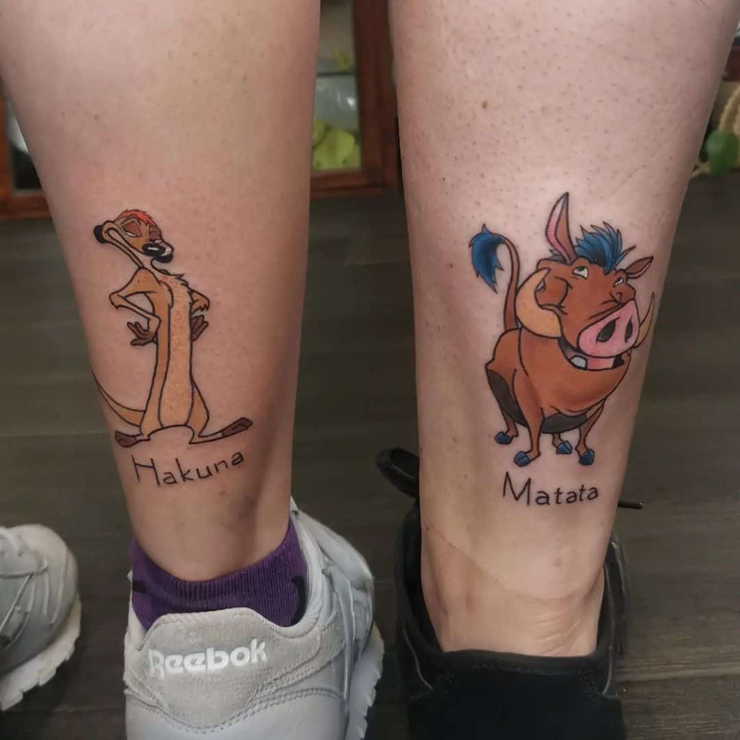 Hakuna Matata Disney matching tattoo for best pals