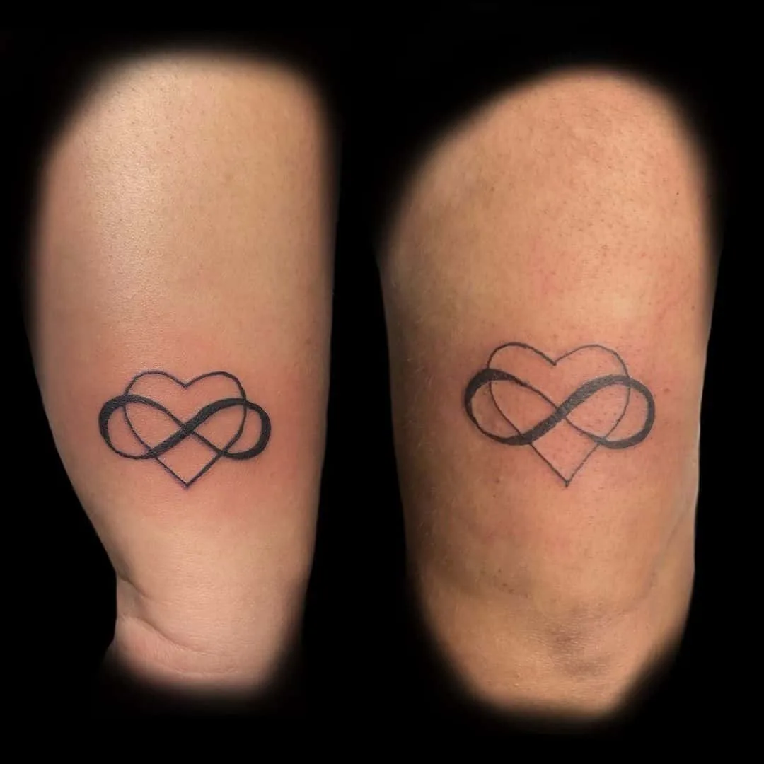 Infinite love matching tattoo design for BFFs