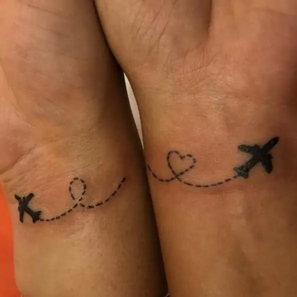 Matching wrist tattoos for all the besties who are travel lovers