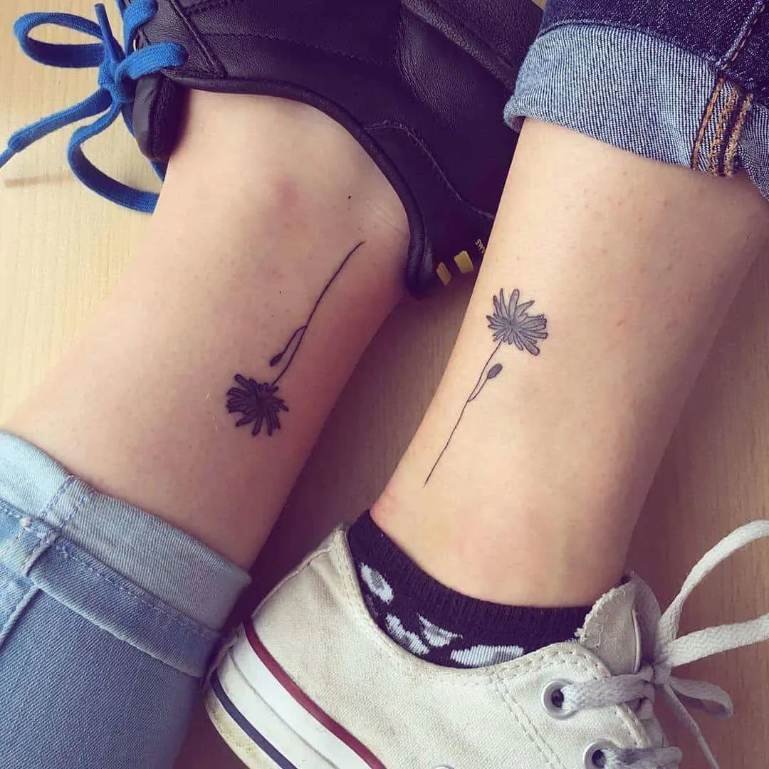 Minimalist flower bestie tattoo
