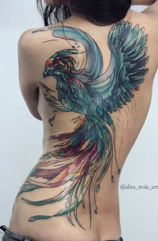Powerful bird tattoo