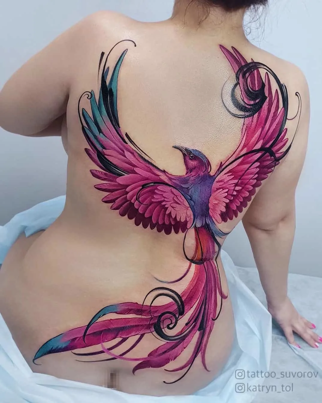 Powerful phoenix tattoo