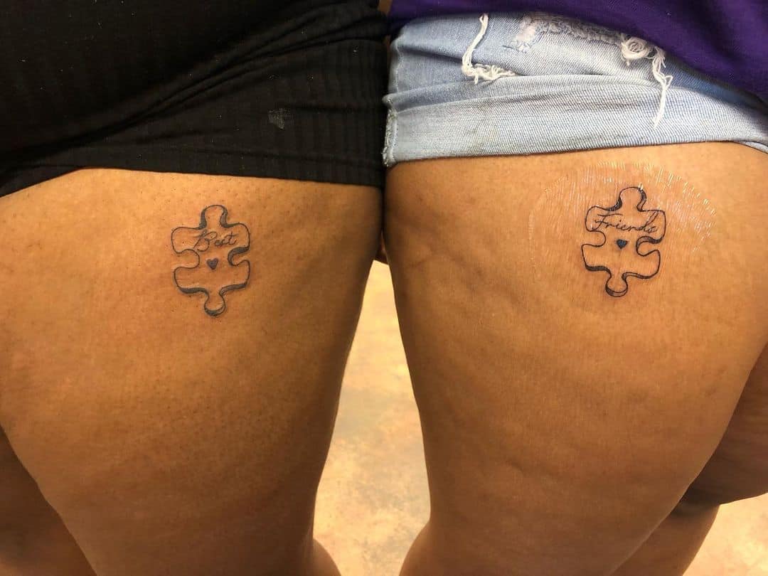 Puzzle pieces matching BFF tattoo