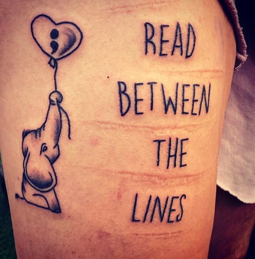 Read between the lines quote tattoo