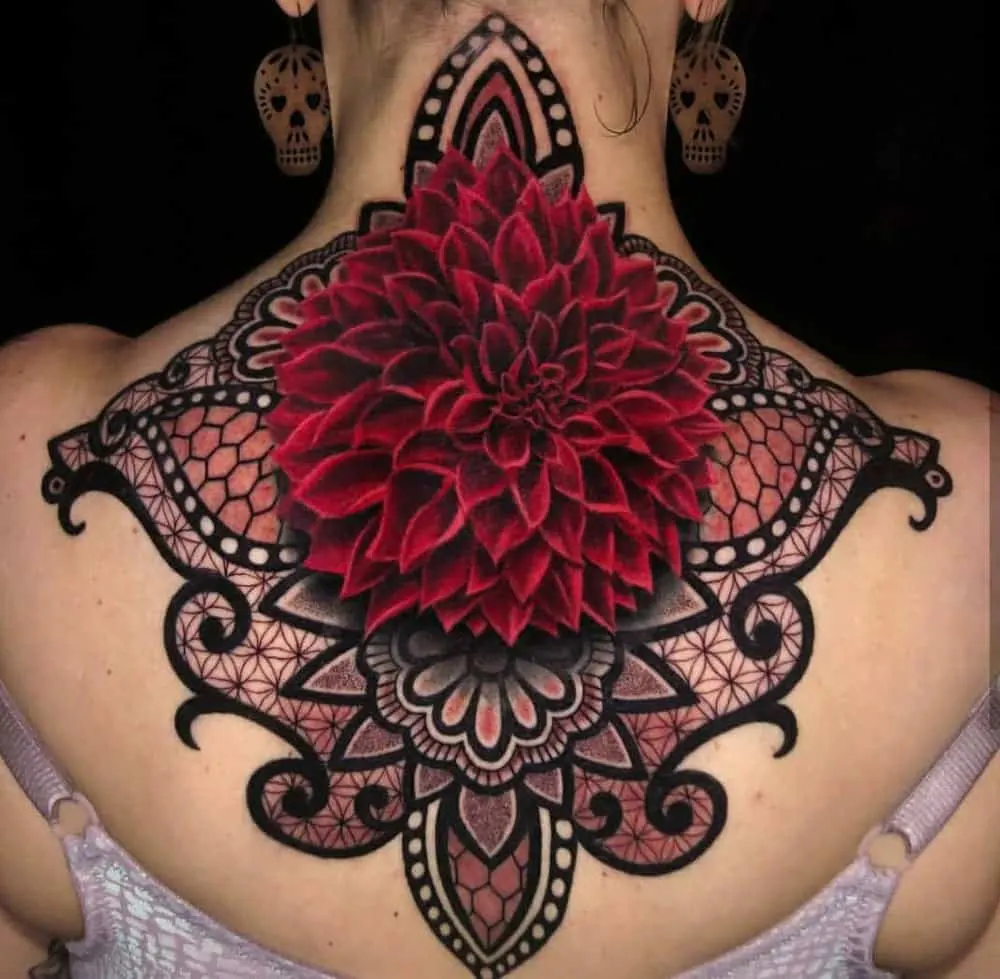  Realistic flower tattoo