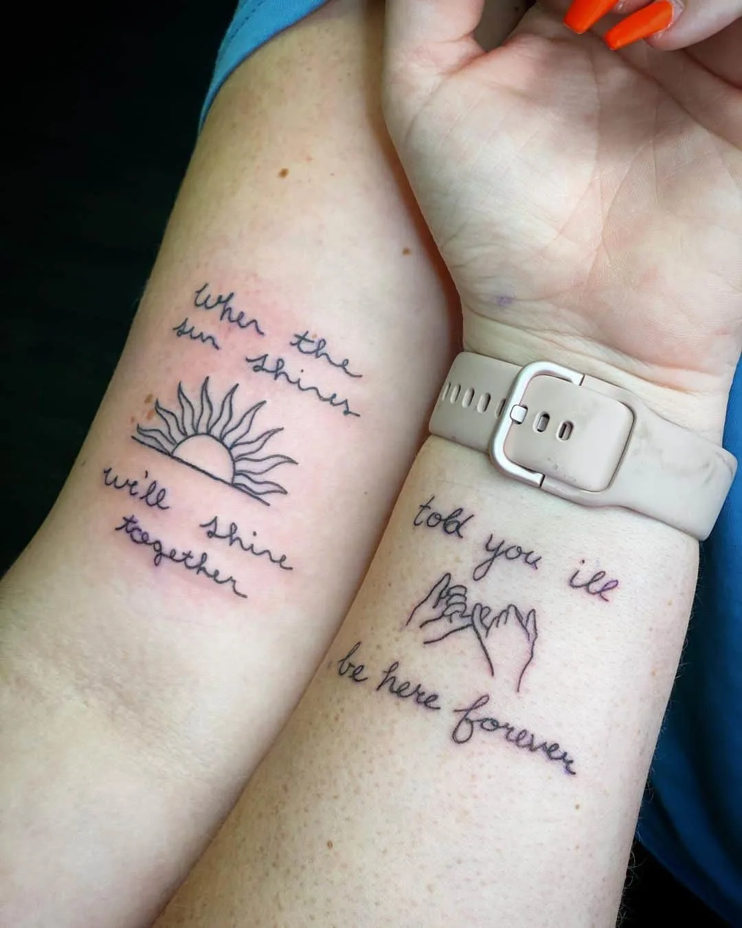 Song lyrics tattoo design for long-distance BFs