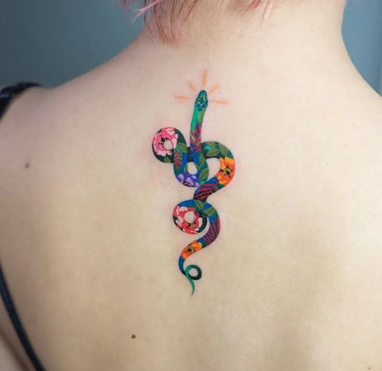 Spine snake tattoo