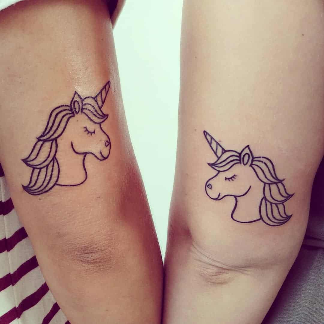 Sweet unicorn matching BF tattoo example