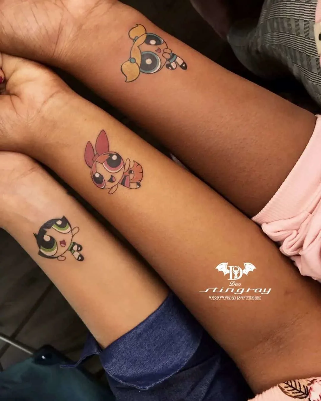 The Powerpuff Girls lovely matching tattoos for girl best friends