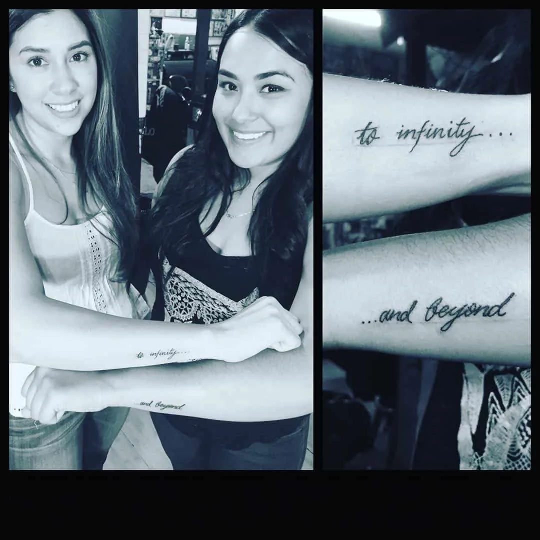 To infinity and beyond’ matching best friends tattoo