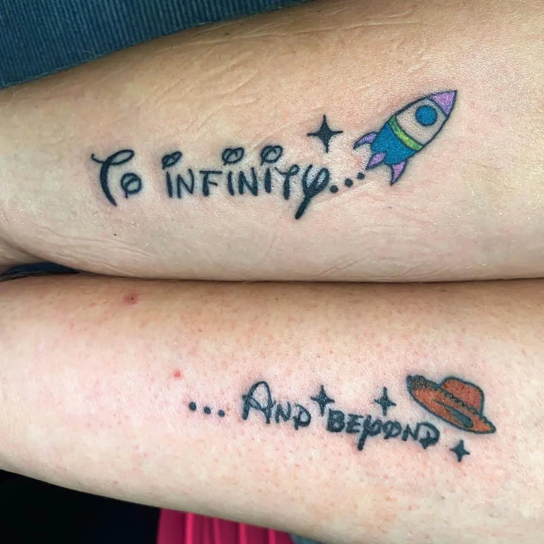 To infinity & beyond matching BFF tattoo idea