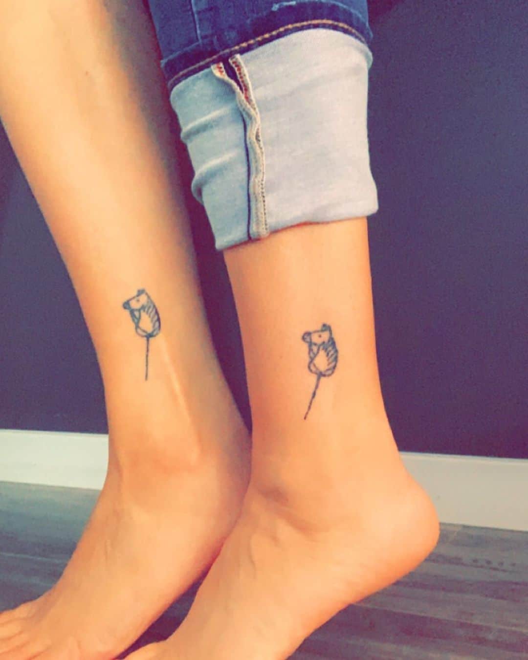 Weird but funny ‘giddy up’ matching tattoos for BFs