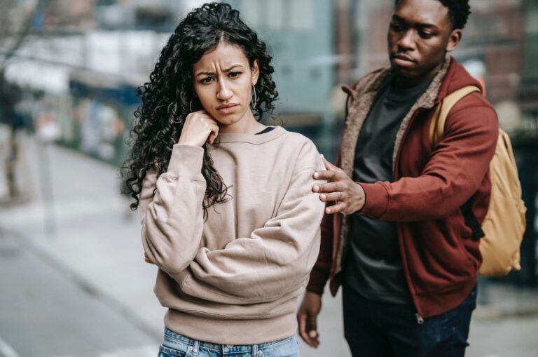 girl ignoring her ex boyfriend