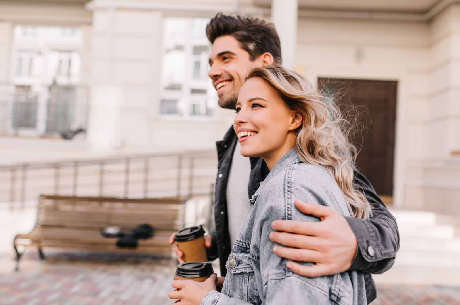 couple on a date taking a walk