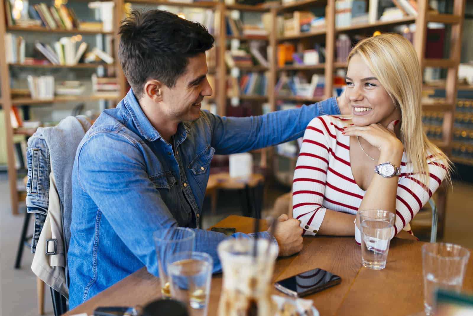 woman laughing on her first date