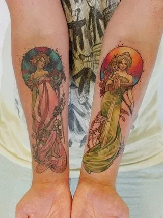 Artistic colorful tattoos