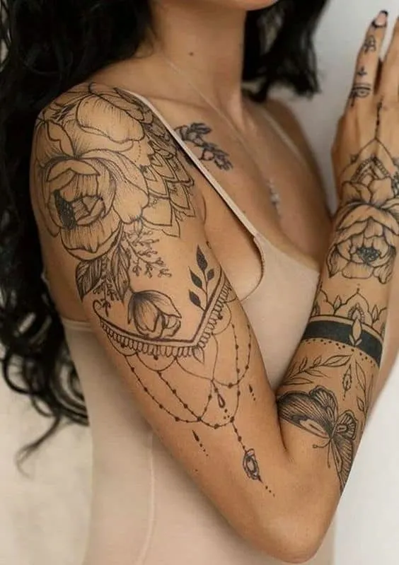  Girly half-sleeve tattoo