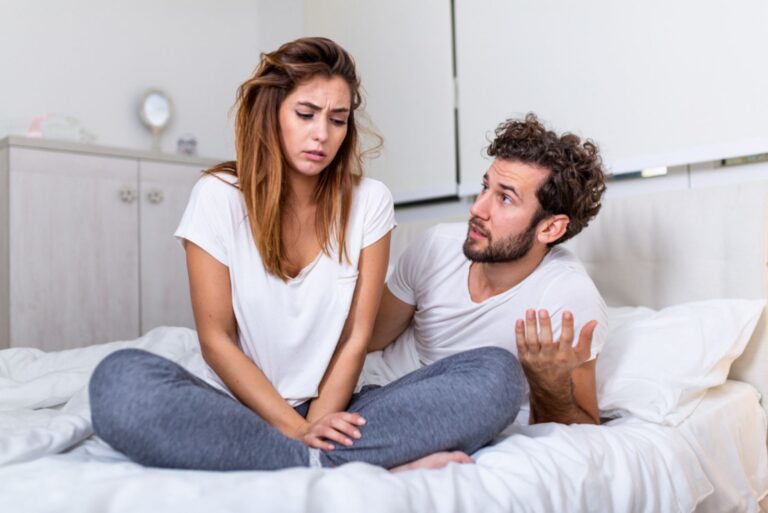 couple arguing in the bedroom