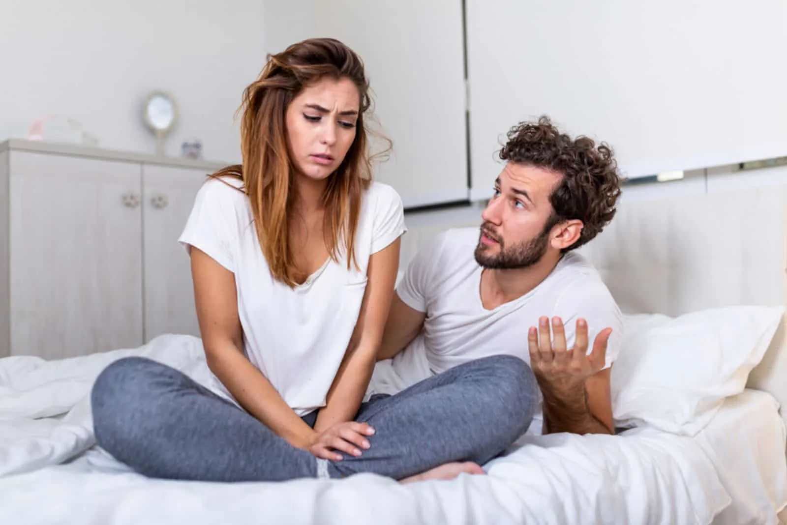 couple arguing in the bedroom