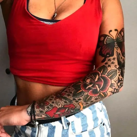 Share 132+ american traditional tattoo sleeve super hot