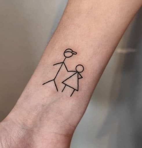 Tatuagem simples de irmão e irmã