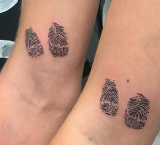 Fingerprint butterfly memorial tattoo done by Cody at Fearless Tattoos in  Desoto Tx  rtattoos