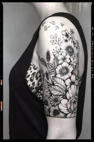 Flower sleeve tattoo