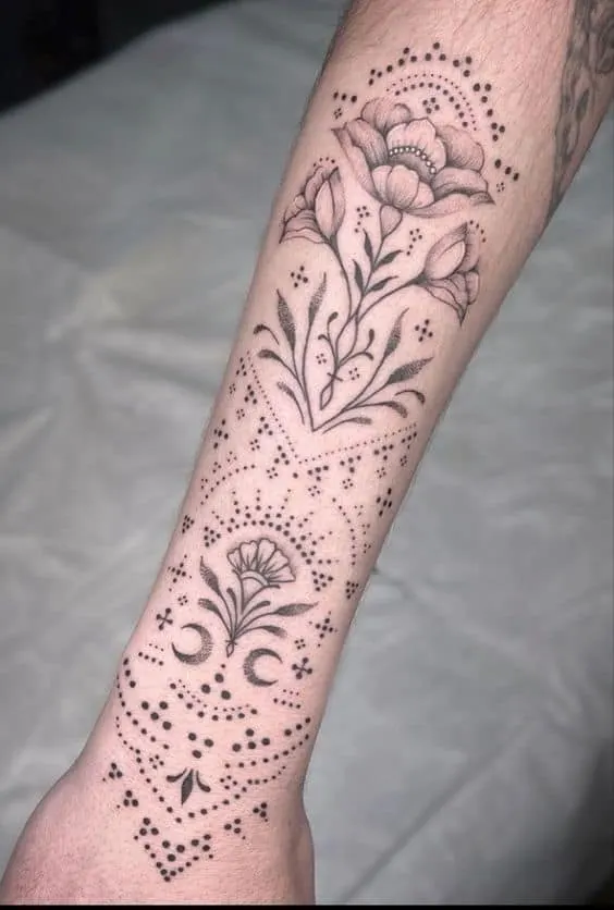 Girly half-sleeve tattoo ideas for females