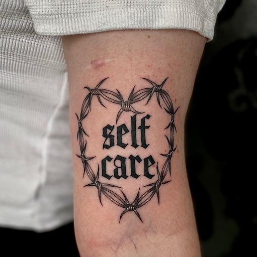 Self-care and barbed wire fence