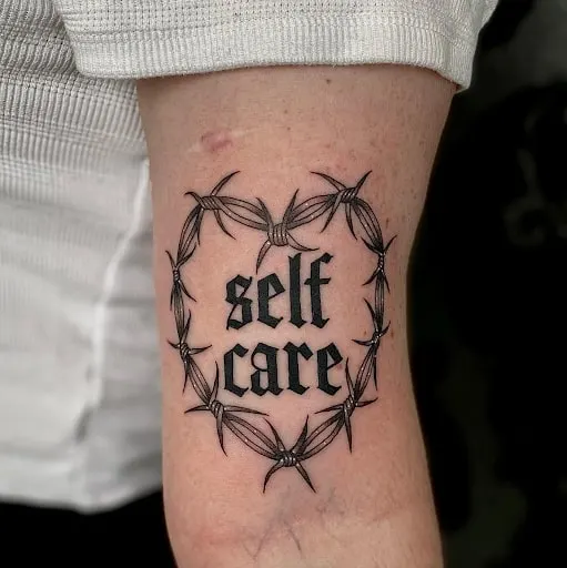 Self-care and barbed wire fence