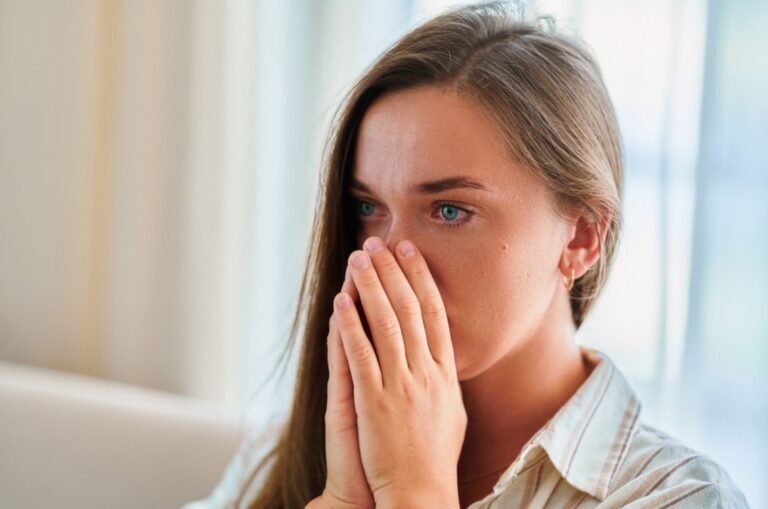 mujer triste que va a llorar