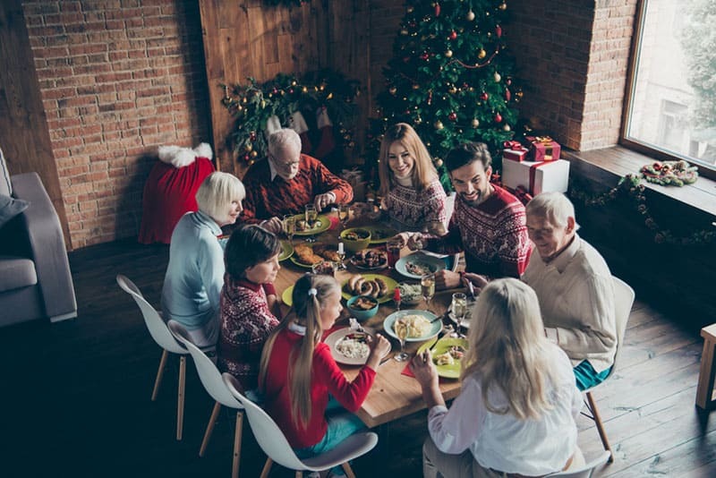 family on christmas dinner