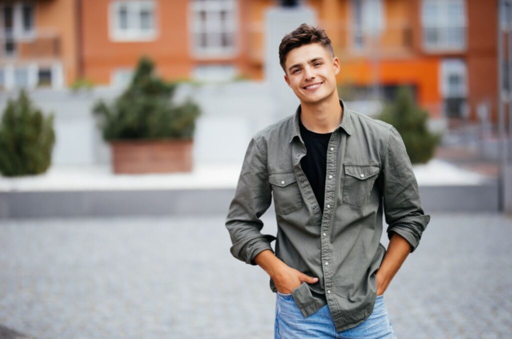 young man standing outdoor