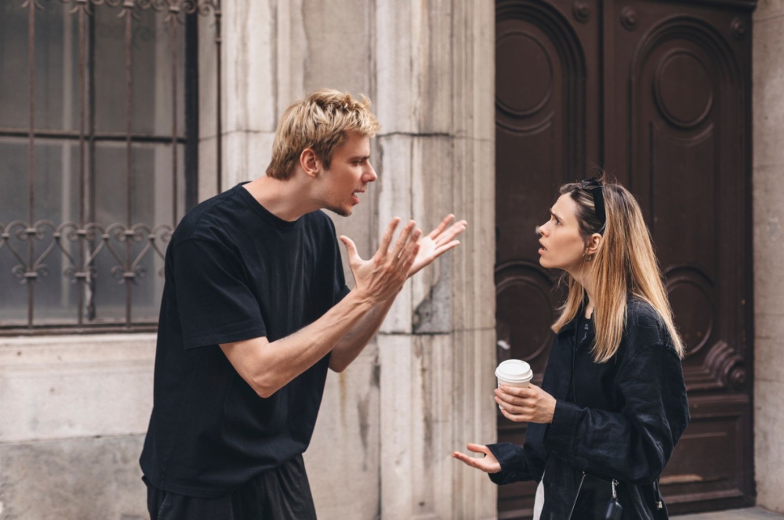 man yelling at woman