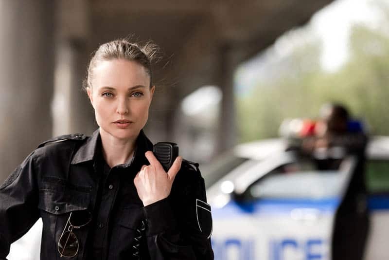 woman posing in uniform