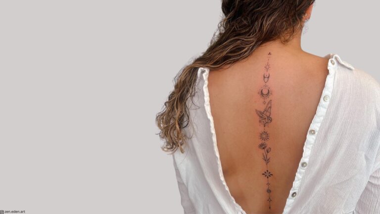 fine line spine tattoo