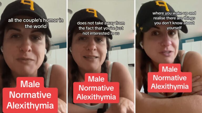 mulher expõe condição masculina