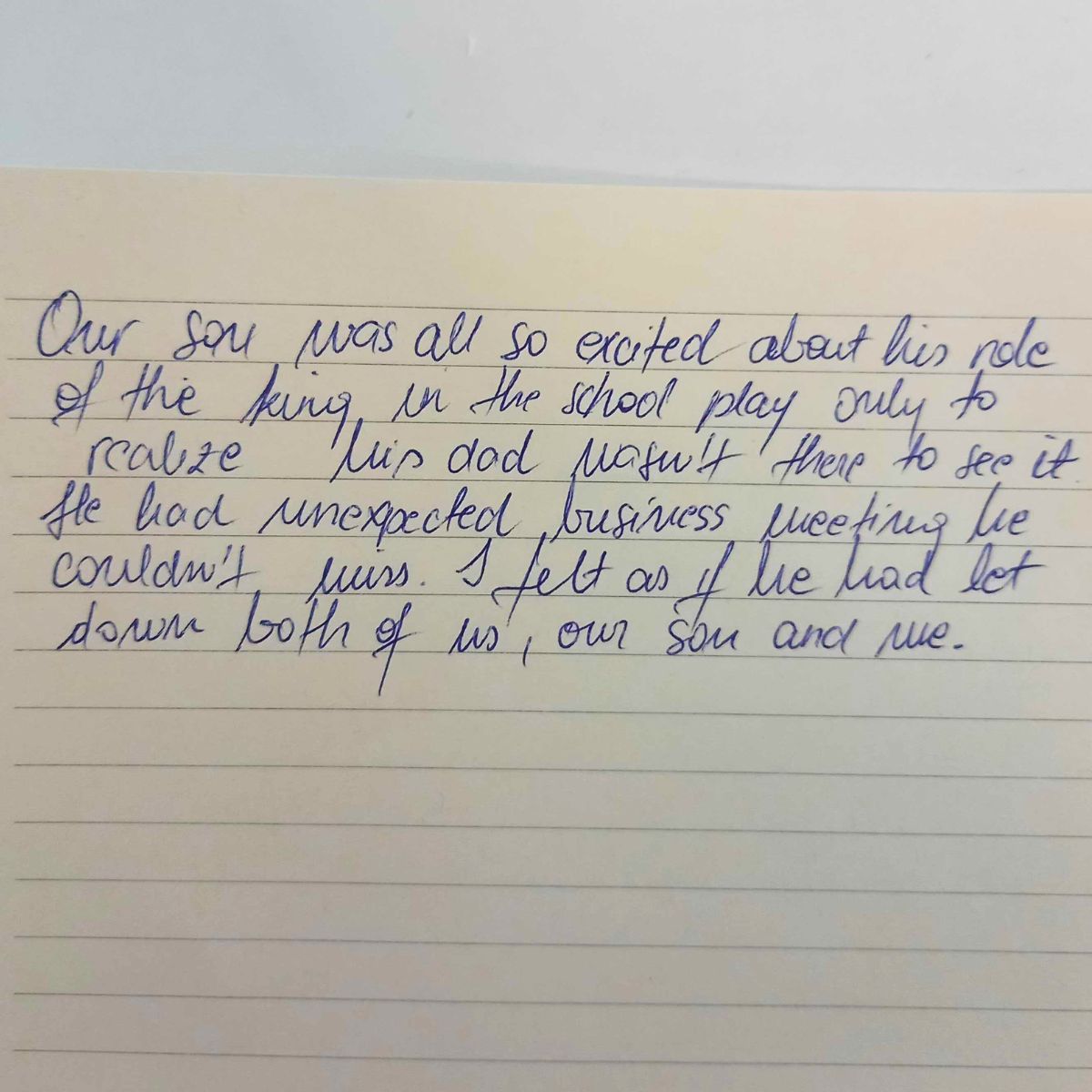 hand written letter by a woman