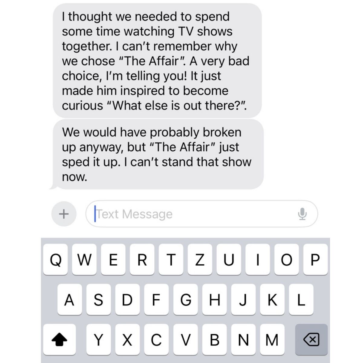 woman describing break up in a message